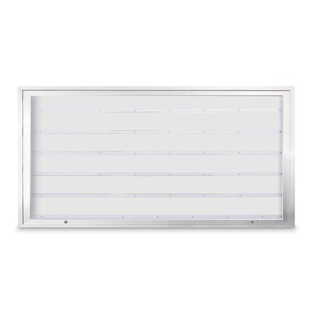 United Visual Products Corkboard, Triple Door, Radius Frame, 72x48", Satin/Black Rubber UV70055-SATIN-RUBBER